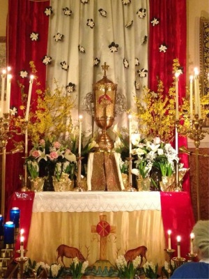 Altar of Repose at Our Lady of Mount Carmel Roman Catholic Church in Down Neck Newark